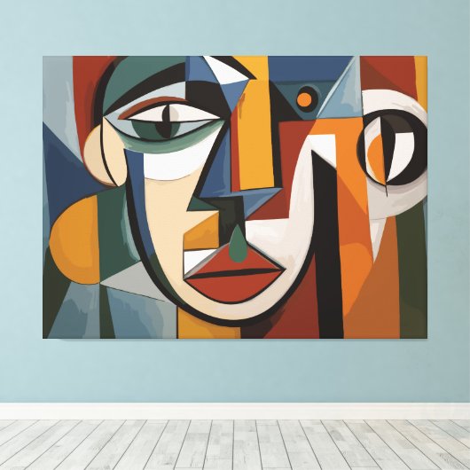 abstract kunstgezicht canvas afdruk (Insitu (Houten vloer))