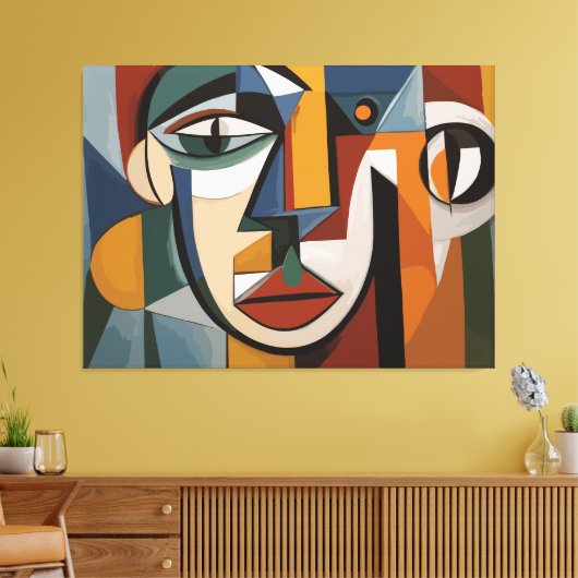 abstract kunstgezicht canvas afdruk (Insitu (Woonkamer))