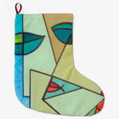 abstract kunstgezicht grote kerstsok (Voorkant)