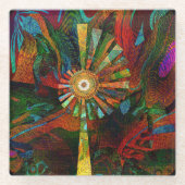 Abstract kunstglas Onderzetter (Voorkant)