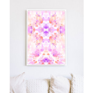 Abstract Kunstgoddelijkheid Paars Sinaasappel Boho Poster