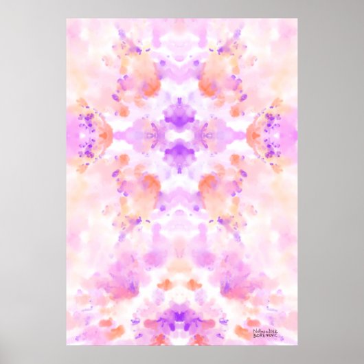 Abstract Kunstgoddelijkheid Paars Sinaasappel Boho Poster (Voorkant)