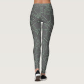 Abstract kunstgrijs Bleek pastel groen minimalisme Leggings (Achterkant)