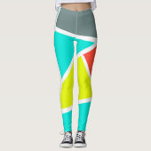 Abstract kunstgrijs koraalminimalisme leggings (Voorkant)