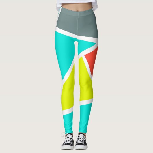 Abstract kunstgrijs koraalminimalisme leggings (Voorkant)
