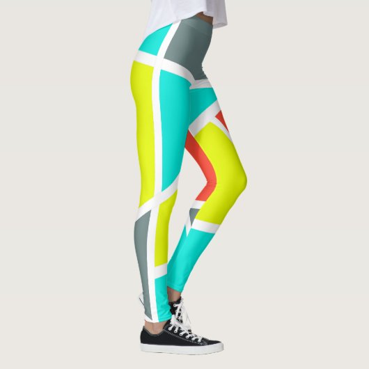 Abstract kunstgrijs koraalminimalisme leggings (Rechts)