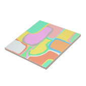 Abstract kunstgrijs wit - geel - turkooispasta tegeltje (Zijkant)