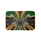 Abstract kunstgroen en bruin patroon badmat (Voorkant)