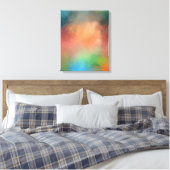 Abstract Kunstkleurig Rood Blauw Groen Geel Modern Canvas Afdruk (Insitu (Slaapkamer))