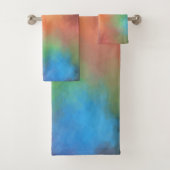 Abstract Kunstkleurig Rood Geel Blauw Groen Zwart Bad Handdoek (Insitu)
