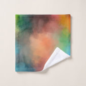 Abstract Kunstkleurig Rood Geel Blauw Groen Zwart Bad Handdoek (Wasdoekje)
