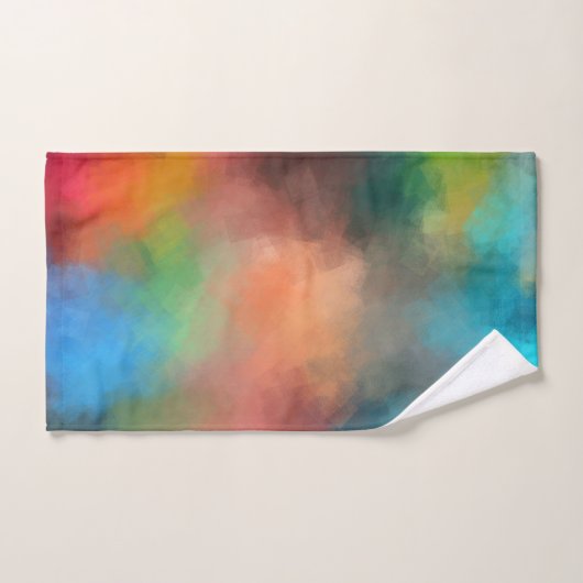 Abstract Kunstkleurig Rood Geel Blauw Groen Zwart Bad Handdoek (Handdoek)