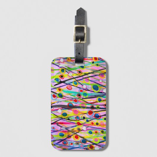 abstract kunstlandschap kleurrijke waterverf bagagelabel (Voorkant (verticaal))