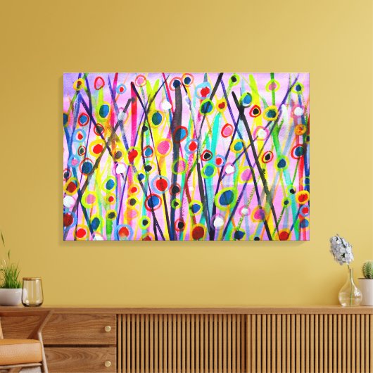 abstract kunstlandschap kleurrijke waterverf canvas afdruk (Insitu (Woonkamer))