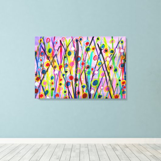 abstract kunstlandschap kleurrijke waterverf canvas afdruk (Insitu (Houten vloer))