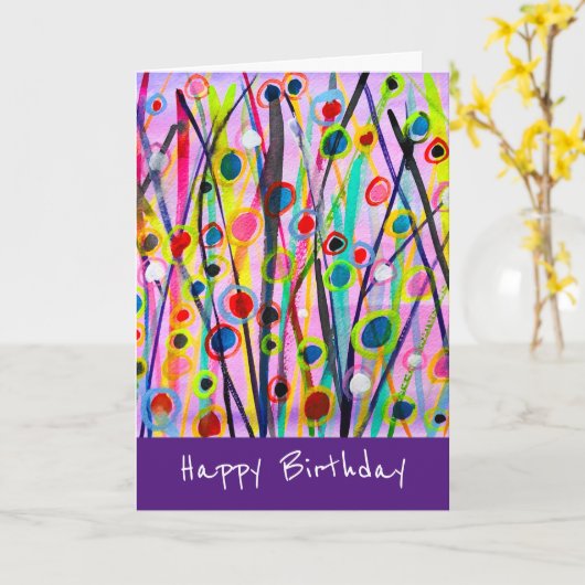 abstract kunstlandschap kleurrijke waterverf kaart (Gele Bloem)