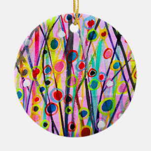 abstract kunstlandschap kleurrijke waterverf keramisch ornament