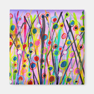 abstract kunstlandschap kleurrijke waterverf magneet