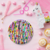 abstract kunstlandschap kleurrijke waterverf papieren bordje (Feest)