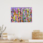 abstract kunstlandschap kleurrijke waterverf poster (Keuken)