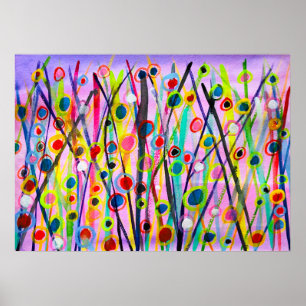 abstract kunstlandschap kleurrijke waterverf poster