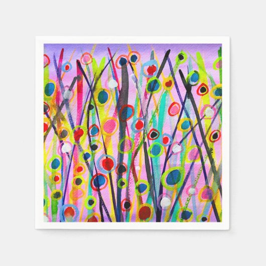 abstract kunstlandschap kleurrijke waterverf servet (Voorkant)