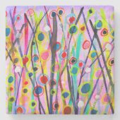 abstract kunstlandschap kleurrijke waterverf stenen onderzetter (Voorkant)