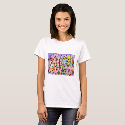 abstract kunstlandschap kleurrijke waterverf t-shirt (Voorkant volledig)