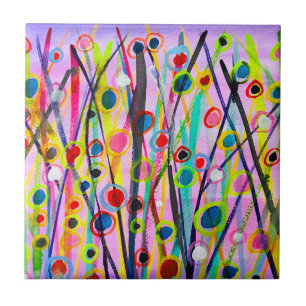 abstract kunstlandschap kleurrijke waterverf tegeltje