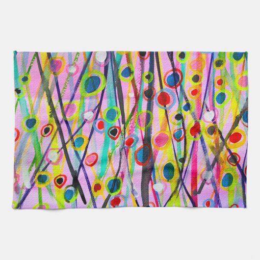 abstract kunstlandschap kleurrijke waterverf theedoek (Horizontaal)