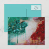 Abstract kunstlandschap Skinny Trees Briefkaart (Voorkant / Achterkant)