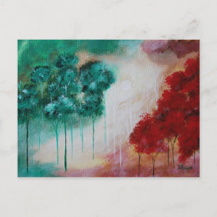 Abstract kunstlandschap Skinny Trees Briefkaart