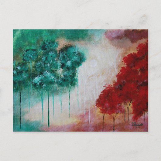Abstract kunstlandschap Skinny Trees Briefkaart (Voorkant)