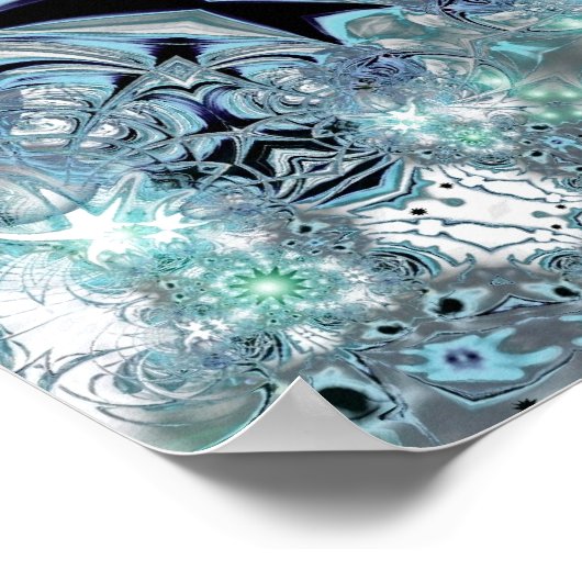 Abstract kunstlicht Poster twee tonnen blauw glas (Hoek)