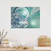 Abstract kunstlicht Poster twee tonnen blauw glas (Keuken)