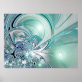 Abstract kunstlicht Poster twee tonnen blauw glas (Voorkant)