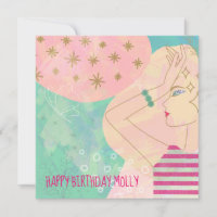 Abstract kunstlijntekengebied Blauwgroen Happy Bir