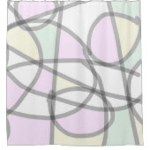Abstract Kunstmatig Bleek beige koraalroze geel Douchegordijn (Voorkant)