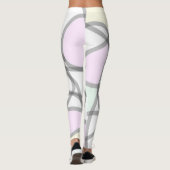 Abstract Kunstmatig Bleek beige koraalroze geel Leggings (Achterkant)