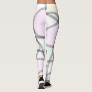 Abstract Kunstmatig Bleek beige koraalroze geel Leggings