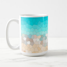 Abstract Kunstmatig Bleek Turquoise Beige Coral Pi Koffiemok