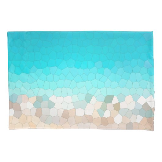Abstract Kunstmatig Bleek Turquoise Beige Coral Pi Kussensloop (Voorkant)
