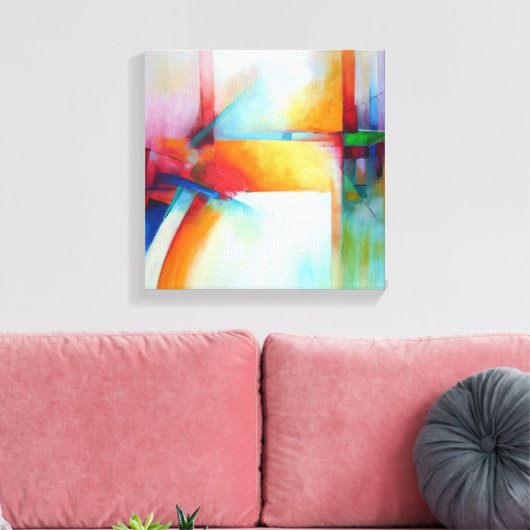 Abstract kunstmatig elegant acrlylisch schilderen canvas afdruk (Insitu (Woonkamer))