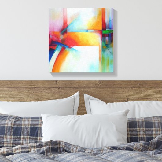 Abstract kunstmatig elegant acrlylisch schilderen canvas afdruk (Insitu (Slaapkamer))