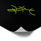 Abstract kunstmatig groen zwart Poster (Hoek)