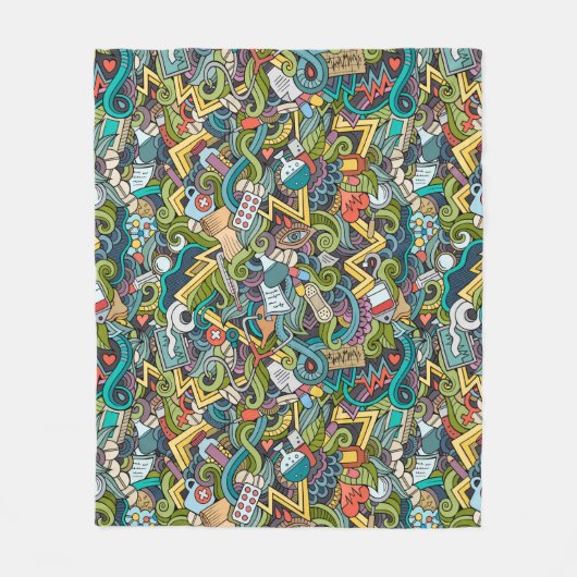 Abstract kunstmatig pictogram fleece deken (Voorkant)