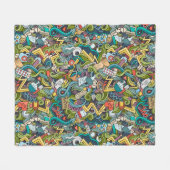 Abstract kunstmatig pictogram fleece deken (Voorkant (Horizontaal))