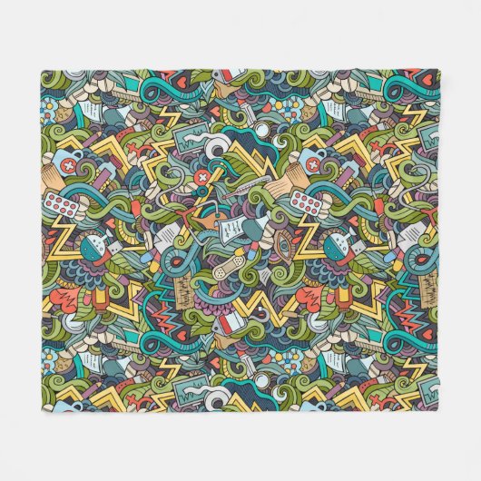 Abstract kunstmatig pictogram fleece deken (Voorkant (Horizontaal))