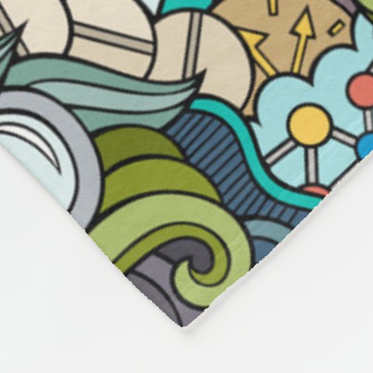 Abstract kunstmatig pictogram fleece deken (Hoek)