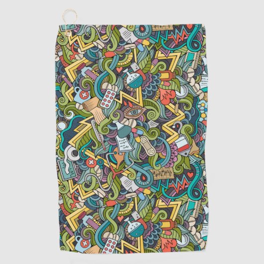 Abstract kunstmatig pictogram golfhanddoek (Voorkant)